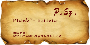 Pluhár Szilvia névjegykártya