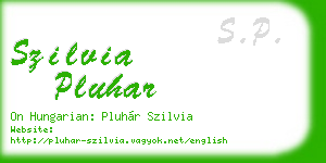 szilvia pluhar business card